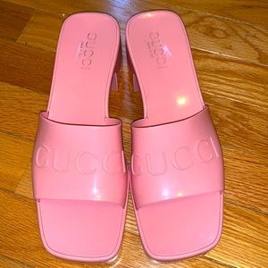 Pink Gucci Rubber Sandal